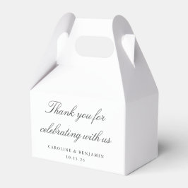 Caja Para Regalos Elegante Personalizado Boda de Guión Blanco Gracia