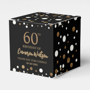 Caja Para Regalos Elegante Personalizado de Confetti de oro negro de