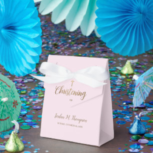 Caja Para Regalos Elegante Personalizado de cruz de oro rosa