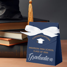 Caja Para Regalos Elegante Personalizado de graduación azul de la Ma