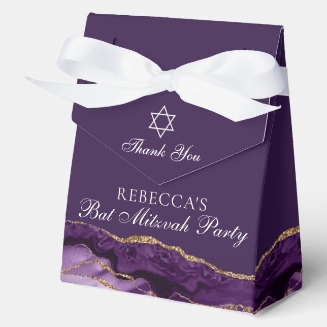 Caja Para Regalos Elegante Personalizado Morple Gold Bat Mitzvah Fie (Anverso)