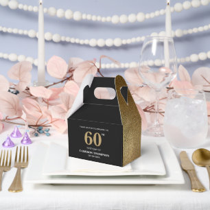 Caja Para Regalos Elegante personalizado negro de oro cumpleaños núm