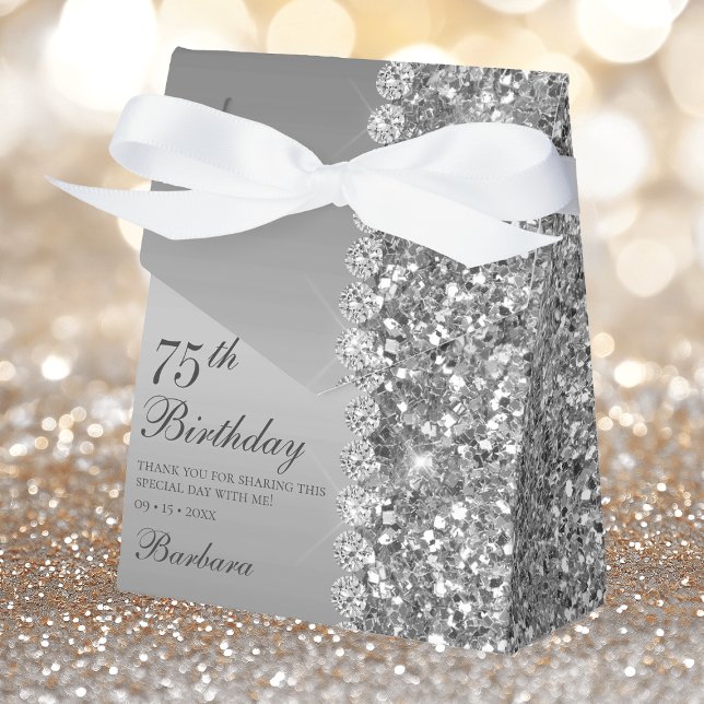 Caja Para Regalos Elegante Plata 75 cumpleaños (Subido por el creador)