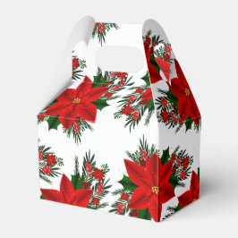 Caja Para Regalos Elegante Poinsettia Floral Rojo Pine Greeneraves