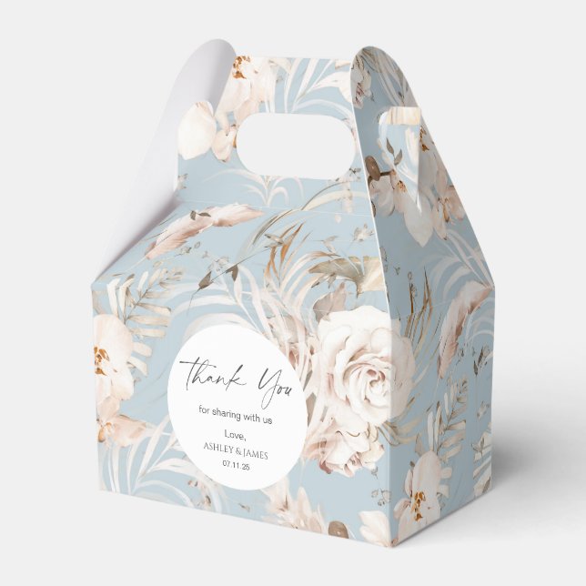 Caja Para Regalos Elegante polvoriento azul botánico floral boda jar (Front Side)