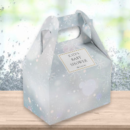 Caja Para Regalos Elegante primer invierno Snowflakes Baby Shower