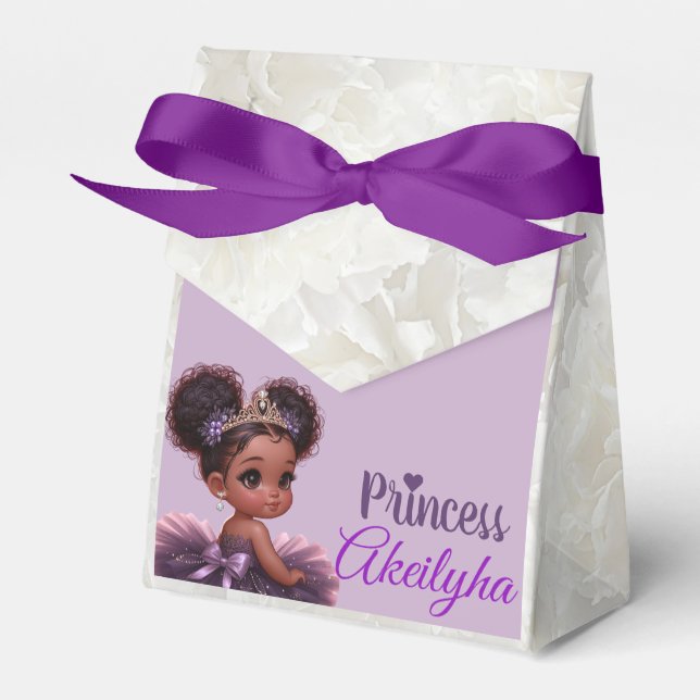 Caja Para Regalos Elegante Princesa Real Africana Purple Baby Shower (Front Side)