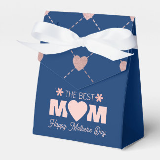 Caja Para Regalos Elegante Purpurina Rosa Patrón Corazón Naval Mejor