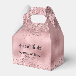 Caja Para Regalos Elegante Purpurina Rosa y Boda Relieve metalizado