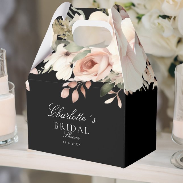 Caja Para Regalos Elegante ramo de flores pastel para Baby Shower    (Elegant pastel flower bouquet Bridal Shower Favor Boxes)