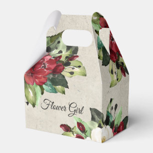 Caja Para Regalos Elegante Red Floral Grunge Boda Flower Girl