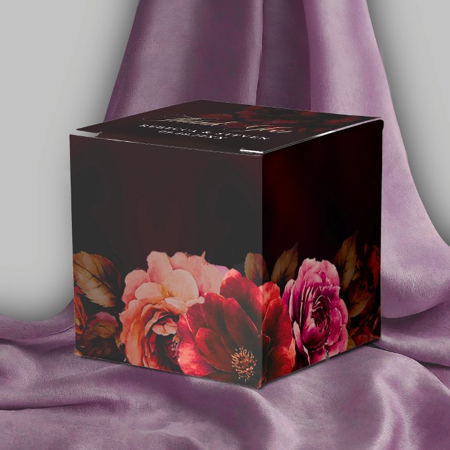 Caja Para Regalos Elegante rojo negro floral boda gótico romántico (Subido por el creador)