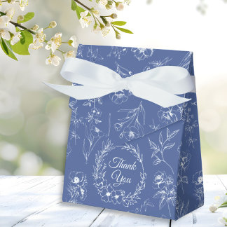 Caja Para Regalos Elegante Romance Antiguo Polvoriento Floral Azul B