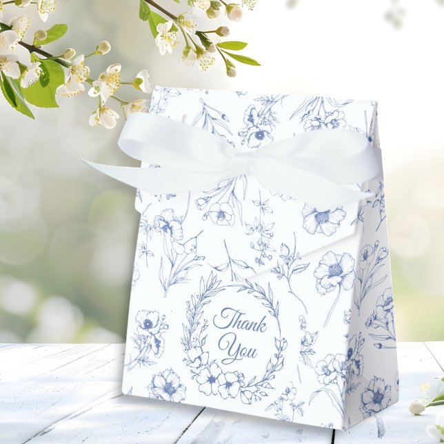 Caja Para Regalos Elegante Romance de época Dusty Blue Floral Boda (Subido por el creador)