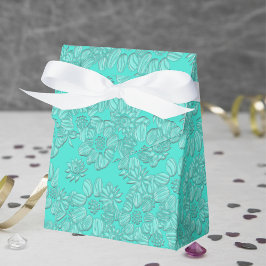 Caja Para Regalos Elegante Romántico Daisies Boda Floral Turquesa