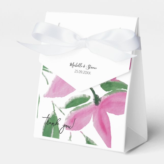 Caja Para Regalos Elegante Romántico Flores Silvestres Rosa (Front Side)