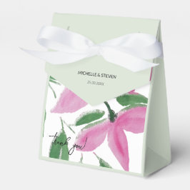 Caja Para Regalos Elegante Romántico Flores Silvestres Rosa