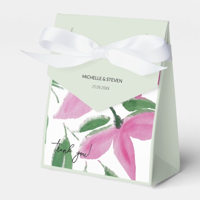 Caja Para Regalos Elegante Romántico Flores Silvestres Rosa (Front Side)