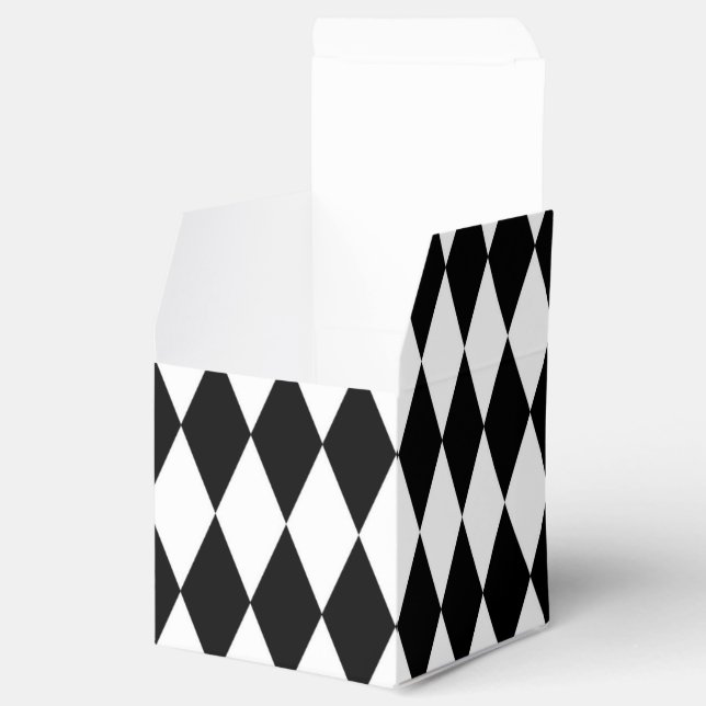 Caja Para Regalos Elegante Rombos Geométricos del Harlequin Blanco N (Abierto)
