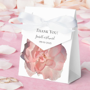 Caja Para Regalos Elegante Rosa Coral Floral Invitado de Boda