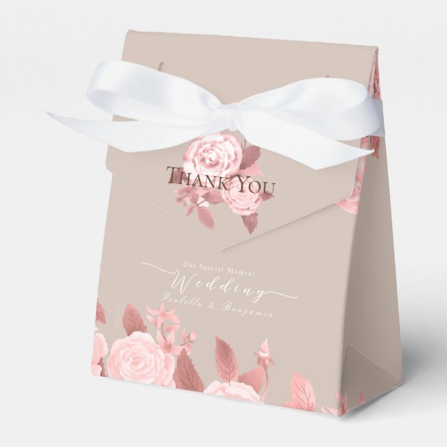 Caja Para Regalos Elegante Rosa de Moda Boda (Front Side)