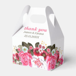 Caja Para Regalos Elegante Rosa Flor Boda personalizado