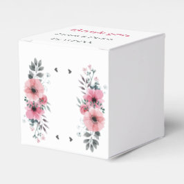 Caja Para Regalos Elegante Rosa Flor Boda personalizado