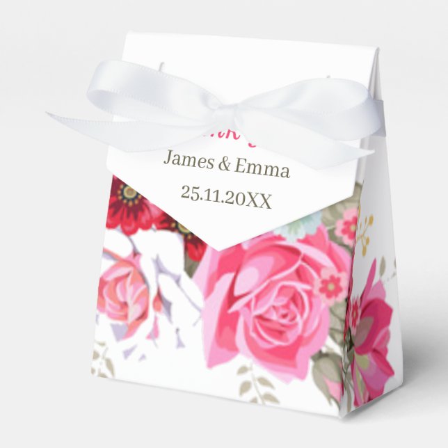 Caja Para Regalos Elegante Rosa Flower Custom Wedding (Front Side)