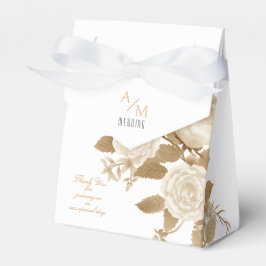 Caja Para Regalos Elegante Rosa Monograma Blanco