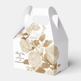 Caja Para Regalos Elegante Rosa Monograma Blanco