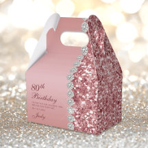 Elegante Rosa Oro 80 cumpleaños