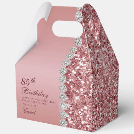 Caja Para Regalos Elegante Rosa Oro 85º cumpleaños