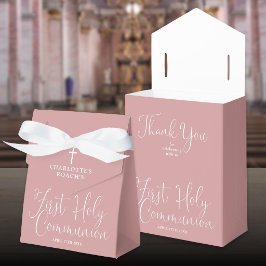 Caja Para Regalos Elegante Rosa Polvoriento Primera Comunión