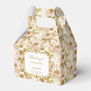 Caja Para Regalos Elegante Rubor Gold Boho Wedding Favor Gracias