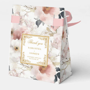 Caja Para Regalos Elegante Rubor Ivory Gold Boda Gracias Box