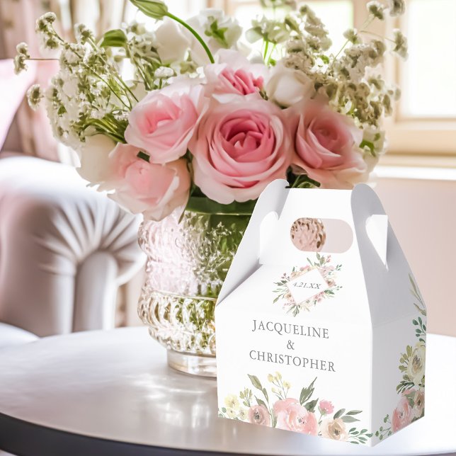 Caja Para Regalos Elegante Rubor Pink Peony Floral Garden Wedding (Subido por el creador)