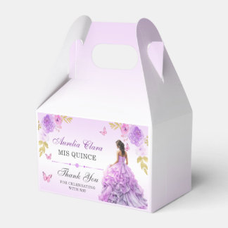Caja Para Regalos Elegante Rubor Purple Floral Quinceañera Cumpleaño