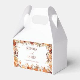 Caja Para Regalos Elegante Rústico Otoño Floral Boda