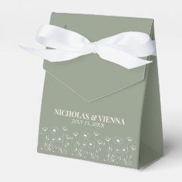 Caja Para Regalos Elegante Sage Green Minimalista Boho Boda Floral