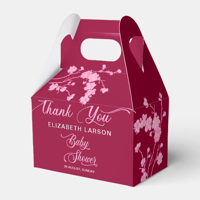 Caja Para Regalos Elegante Sakura Cherry Blossoms Baby Shower (Front Side)