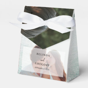 Caja Para Regalos Elegante simple 2 Boda de guión superpuesto de fot