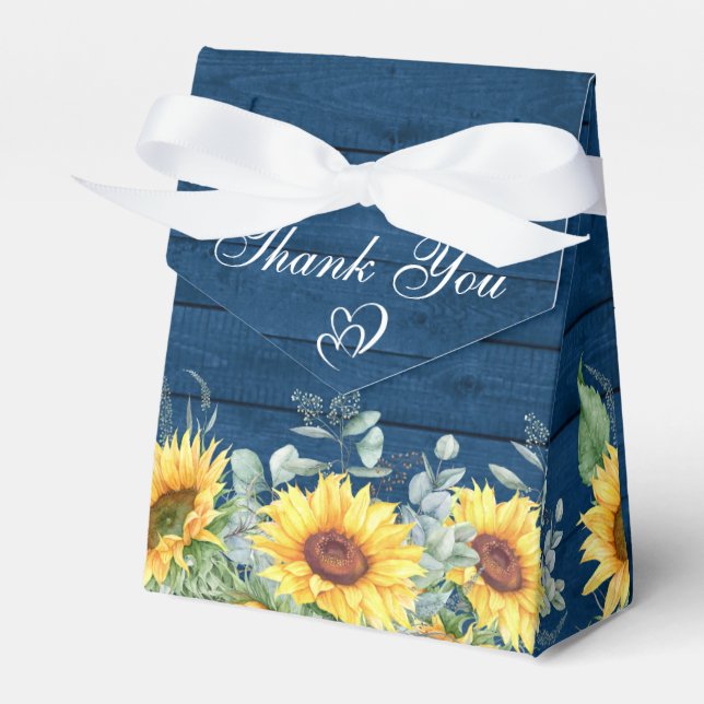 Caja Para Regalos Elegante Sunflowers Eucalyptus Floral Gift Boda (Front Side)