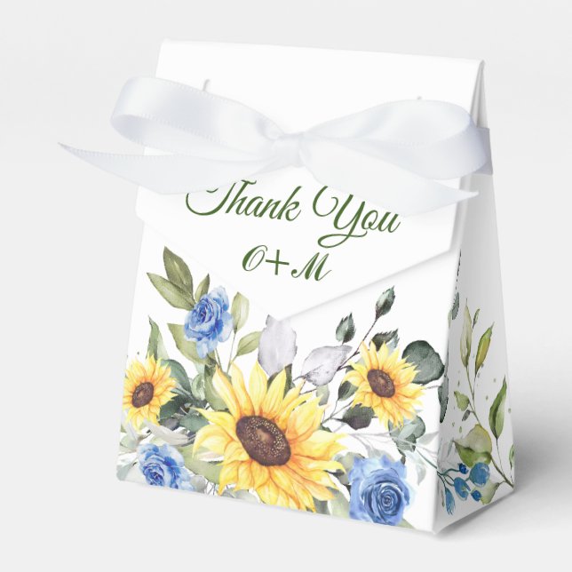 Caja Para Regalos Elegante Sunflowers Eucalyptus Floral Gift Boda (Front Side)