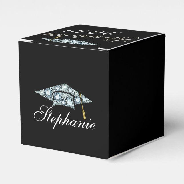 Caja Para Regalos Elegante tapón de graduación de diamante (Costado Anverso)