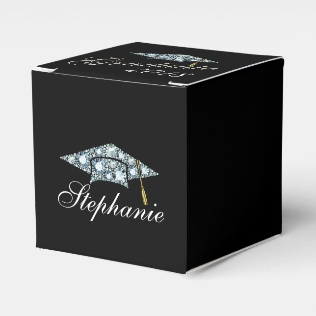 Caja Para Regalos Elegante tapón de graduación de diamante 2018 (Costado Anverso)