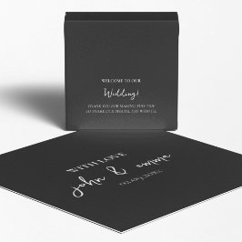 Caja Para Regalos Elegante tema Boda blanco y negro