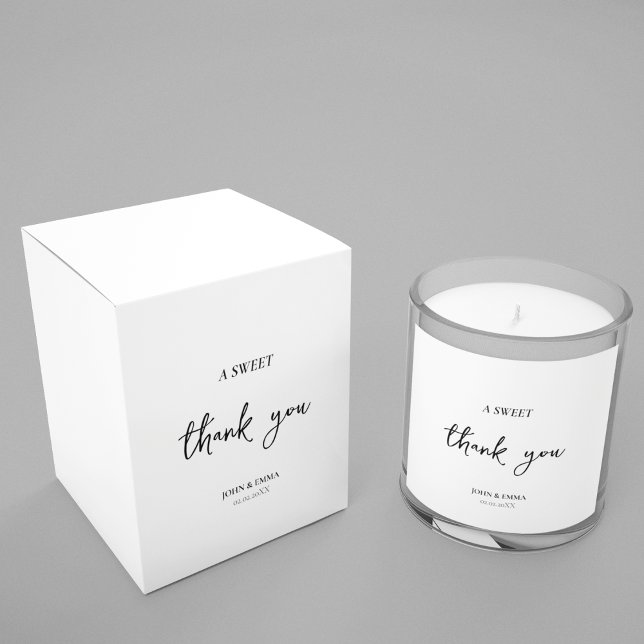 Caja Para Regalos Elegante tema Boda blanco y negro (Thank a guests with a simple return gift along with a note)