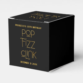 Caja Para Regalos Elegante Tipografía Pop Fizz Clink Cumpleaños