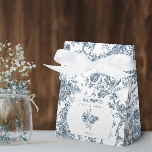 Caja Para Regalos Elegante toile floral azul francés grabado