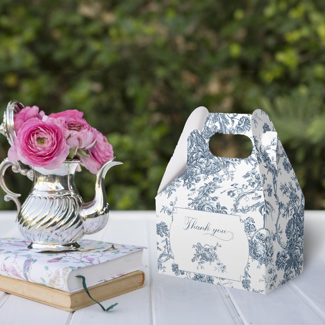 Caja Para Regalos Elegante toile floral azul francés grabado (Subido por el creador)